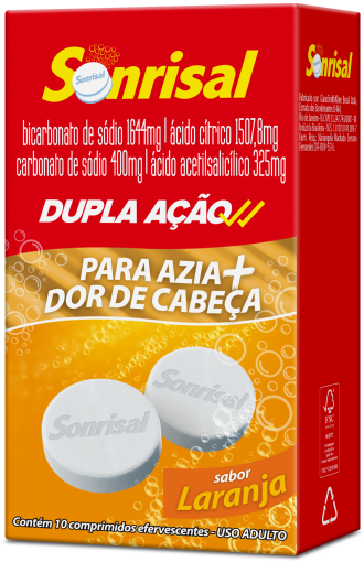 SONRISAL LARANJA EFERVESCENTE 10 COMPRIMIDOS