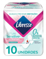 Absorvente Libresse Pure Sensitive Ultrafino com Abas 10 Unidades
