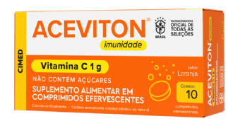Vitamina C Efervescente Aceviton Tripla A��o Laranja 10 comprimidos