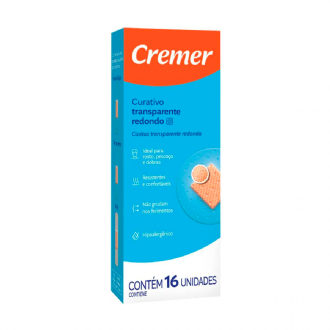 CURATIVO REDONDO TRANSPARENTE CREMER CAIXA 16 UNIDADES