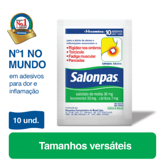SALONPAS ADESIVO PEQUENO COM 10 UNIDADES