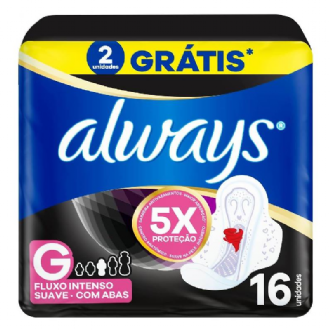 ABSORVENTE ALWAYS NORTUNO COM ABAS SUAVE 16UN 