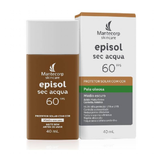 Protetor Solar Episol Sec Acqua FPS 60 M�dio Escuro - Base Aquosa Ultraleve com Cor - Prote��o e Controle da Oleosidade - 40ml Mantecorp