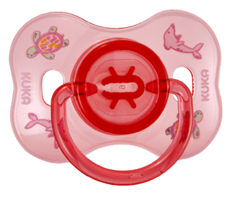 CHUPETA KUKA DECORADA BICO REDONDO ROSA NEON N2 