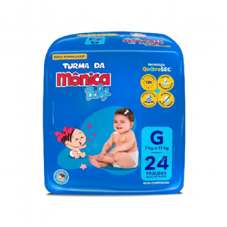 Fralda Turma da M�nica Baby G 24 unidades