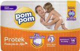 FRALDA POMPOM PROTEK PROTEO DE ME TAMANHO GRANDE 14 UNIDADES