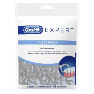FIO DENTAL COM HASTE ORAL-B EXPERT FLOSS PICKS - 45 UNIDADES
