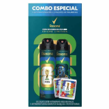 Kit Rexona Antitranspirante Aerosol 72h MenxtraCool 150ml + MenImpacto 150ml  + 2 Pacotes de Figurinhas Edi��o Limitada Copa do Mundo FIFA