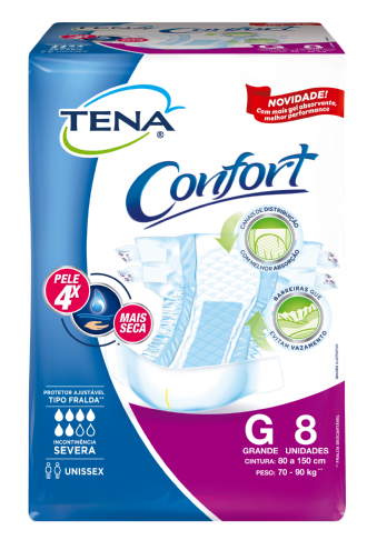 FRALDA GERIATRICA TENA BIOFRAL CONFORT PLUS TAMANHO G 8 UNIDADES