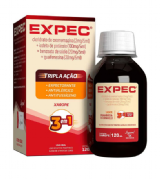 Expec Tripla A��o Xarope 120ml � Oxomemazina + Guaifenesina + Iodeto de Pot�ssio Sabor Framboesa e Caramelo