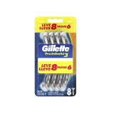 KIT BARBEADOR GILLETTE PRESTOBARBA 3 COMFORTGEL 8 UNIDADES