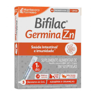 BIFILAC GERMINA ZN LARANJA E MORANGO 5 FLACONETES COM 5ML