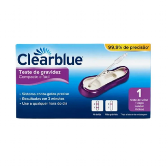 Teste de Gravidez Cleablue Compacto com 1 Teste + Coletor