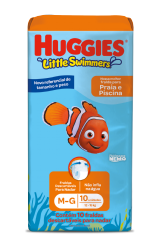 FRALDA HUGGIES PISCINA LITTLE SWIMMERS MG COM 10 UNIDADES