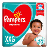 PAMPERS SUPERSEC TAMANHO XXG 20 UNIDADES