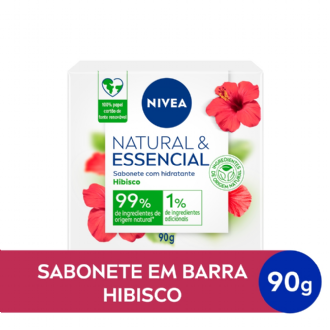 SABONETE EM BARRA NIVEA NATURAL & ESSENCIAL HIBISCO 90G