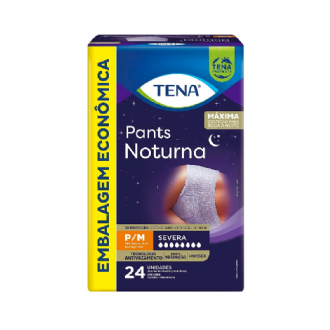 ROUPA �NTIMA DESCART�VEL TENA PANTS NOTURNA UNISSEX P/M ABSOR��O INTENSA 24 UNIDADES
