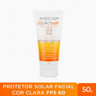 PROTETOR SOLAR FACIAL IMECAP PELE CLARA ACTSUN FPS60 COM 50G