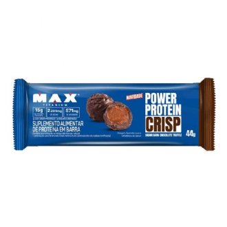 BARRA POWER PROTEIN CRISP SABOR DARK CHOCOLATE TRUFFLE MAX TITANIUM 44G