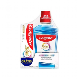 Kit Colgate total 12 clean mint Enxaguante bucal 500ml + Creme Dental 90g