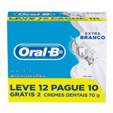 KIT CREME DENTAL ORAL B EXTRA BRANCO 12 UNIDADES 70G