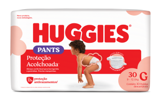 FRALDA ROUPINHA HUGGIES SUPREME CARE G COM 30 UNIDADES