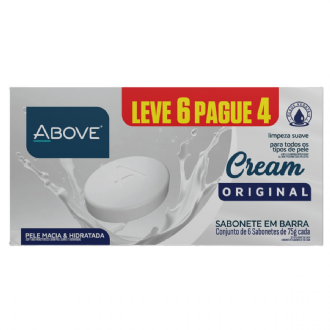 SABONETE ABOVE CREAM ORIGINAL 75GR LEVE 6UN PAGUE 4UN