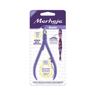 CONJUNTO - ALICATE PARA CUT�CULAS MERHEJE  + PIN�A DECORADA INOX- LIL�S 