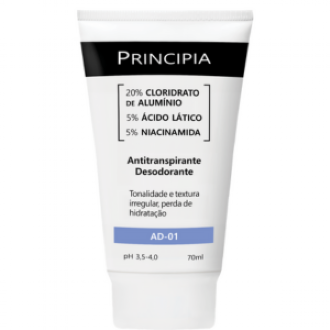 CREME ANTITRANSPIRANTE PRINCIPIA  AD-01 20% DE CLORIDRATO DE ALUMNIO + CIDO LTICO + NIACINAMIDA 70ML