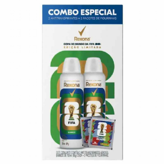 Kit Rexona Antitranspirante Aerosol Bamboo 150ml 2 Unidades + 2 Pacotes de Figurinhas Edi��o Limitada FIFA