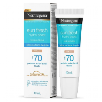 PROTETOR SOLAR FACIAL FLUIDO COM COR 2.0 FPS70 NEUTROGENA SUN FRESH HYDRO BOOST 40ML