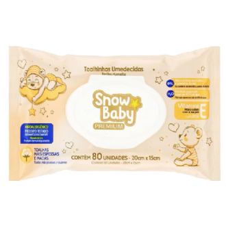 TOALHA UMEDECIDA SNOW BABY PREMIUM 80 UNIDADES