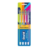 KIT ESCOVA DE DENTE ORAL B INDICATOR COLOR COLLECTION - 4 UNIDADES