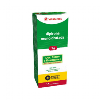 DIPIRONA MONOIDRATADA GEN�RICO VITAMEDIC 1GR COM 10 COMPRIMIDOS