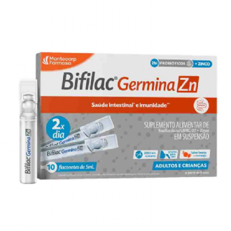 BIFILAC GERMINA ZN LARANJA E MORANGO 10 FLACONETES COM 5ML