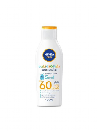 Protetor Solar Babies & Kids Pele Sens�vel 5 em 1 FPS60 Nivea Sun 125ml