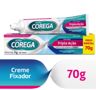 CREME FIXADOR DE DENTADURA ULTRA COREGA TRIPLA A��O SEM SABOR - 70G