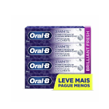 KIT CREME DENTAL ORAL-B 3D WHITE COM FL�OR 4 UNIDADES 70G