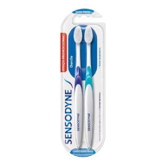KIT ESCOVA DE DENTE SENSODYNE GENTLE SUAVE S GENGIVAS - 2 UNIDADES