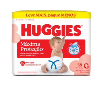 FRALDA HUGGIES SUPREME CARE G COM 58 UNIDADES