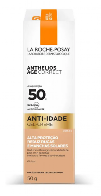 PROTETOR SOLAR ANTHELIOS ANTI-IDADE LA ROCHE POSAY AGE CORRECT COM COR 2.0 FPS50 50G