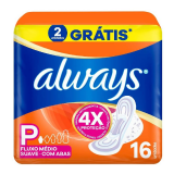 ABSORVENTE ALWAYS SUAVE COM ABAS 16UN