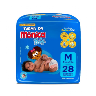 Fralda Turma da M�nica Baby M 28 unidades