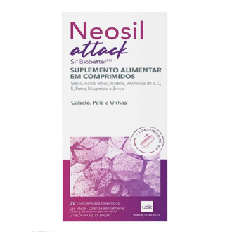 Suplemento Alimentar Neosil Attack Under Skin Cabelos, Unhas e Pele 30 Comprimidos
