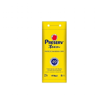 PRESERVATIVO TEEN PRESERV LUBRIFICADO COM �LEO DE SILCONE - 6 UNIDADES
