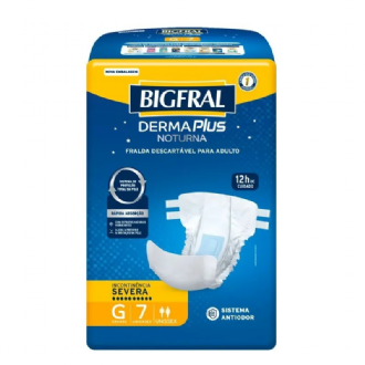 Fralda Adulto Bigfral Derma Plus Noturna G Unissex 7 Unidades