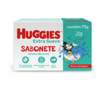 SABONETE EM BARRA INFANTIL HUGGIES EXTRA SUAVE COM 75G