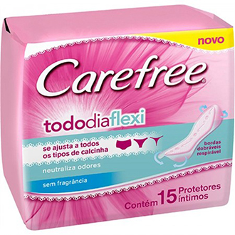 ABSORVENTE CAREFREE DI�RIO FLEXI PROTETOR SEM PERFUME 15 UNIDADES