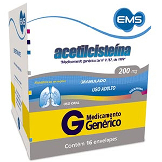 ACETILCISTEINA 200 MG 16 ENVELOPES COM 5 GRAMAS
