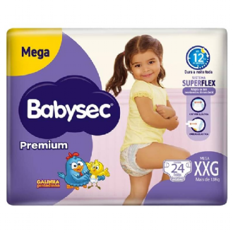 FRALDA BABYSEC PREMIUM MEGA XXG 24UN